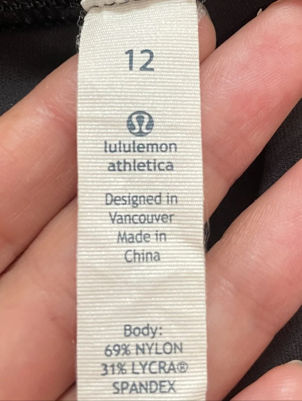 Lululemon Athletica Black High-Rise Performance Leggings Size 12